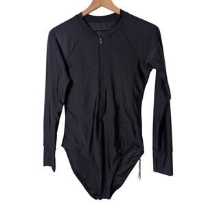 RELLECIGA BLACK WOMEN ONE PIECE WOMEN SWIMMING RASHGUARD SIZE LARGE BRAND NEW